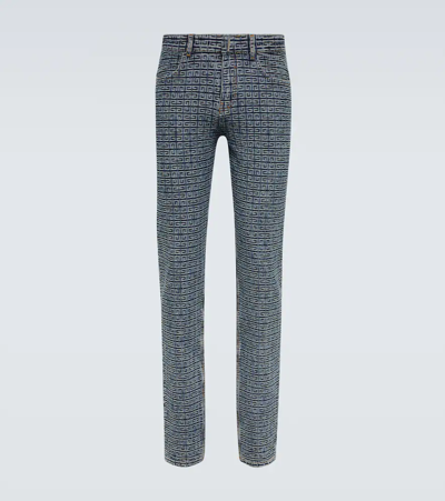 Givenchy Denim Jacquard Jeans In Blue