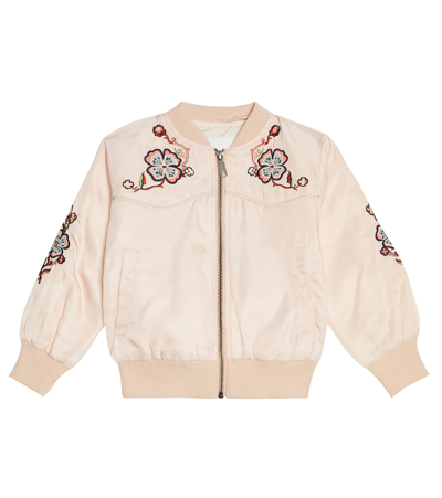 Molo Kids' Girl's Helena Horse Embroidered Bomber Jacket In Young And Free