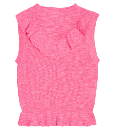 Morley Kids' Punto Cotton-blend Rib-knit Top In Candy