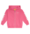 Off-white Arrow Brand-print Cotton Hoody 8-10 Years In Fuchsia White
