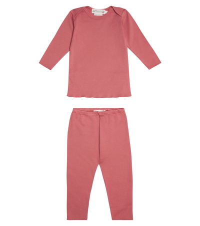 Bonpoint Baby Timi Cotton Sweatshirt And Pants Set In Raspberry