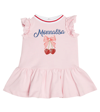 MONNALISA BABY EMBELLISHED COTTON-BLEND DRESS