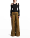 Stella Mccartney Cold-shoulder Printed Lyocell And Cotton-blend Jersey Tank In 1000black