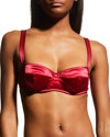 Dolce & Gabbana Stretch Silk Balconette Bra In Bordeaux Scuro