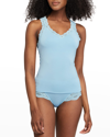 Fleur't Iconic Lace Trim Camisole With Shelf Bra In Skylight