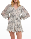 Endless Rose Speckled Pleated V-neck Romper In White/black