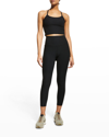 Beyond Yoga Caught In The Midi High-waist Space-dye Leggings In Darkest Night Gun
