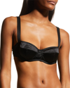 Dolce & Gabbana Lace-detail Satin Balconette Bra In Nero