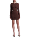 Dolce & Gabbana Long Sleeve Crop Stretch Jersey Corset Top In Darkbrown