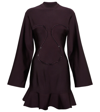 Alaïa Womens Aubergine Embroidered Ruffle-hem Woven Mini Dress 10 In Purple