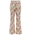 Sportmax Egeria Floral Cotton-blend Flared Pants In Var Rosa
