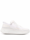 Chloé Nama Embroidered Suede And Recycled Mesh Sneakers In White