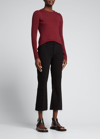 L Agence Kendra High-rise Crop Flare Jeans In Black