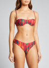 Weworewhat Balconette Bandeau Bikini Top In Spicy Ornge Mlt