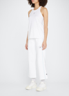 Adidas By Stella Mccartney Logo-print Cropped Track Pants In White