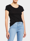 L Agence Cory Scoop-neck Tee In Black