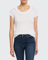 L Agence Cory Scoop Neck Tee In White
