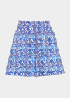 La Doublej Good Butt Shell-print Flared Shorts In Conchiglie