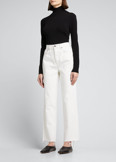 GRLFRND CASSIDY CROPPED RAW HEM JEANS