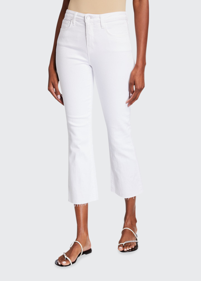L Agence Kendra High-rise Crop Flare Jeans In Vintage Wh