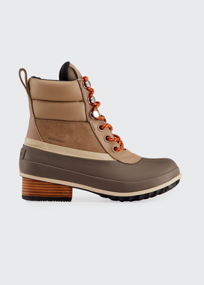 Sorel Women's Slim Pack Iii Hiker Leather Boots In Khaki