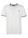 Fred Perry Logo-embroidered Cotton T-shirt In White