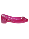 Ferragamo Vara Jelly Ballet Flats In Fuchsia