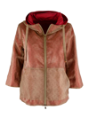 Herno Velour Zip-up Hoodie In Sand
