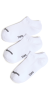 Stems Three Pack Training No Show Socks In White X 3
