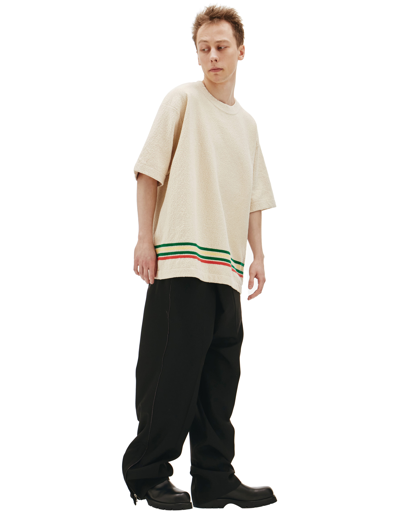 Jil Sander Coloured Stripes T-shirt In Beige