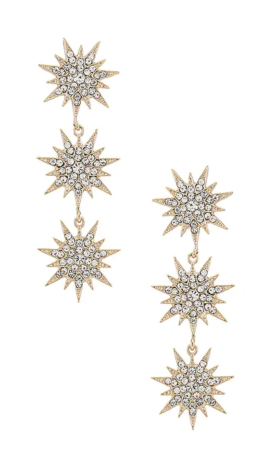 Shashi Celestial Drop Earrings In Metallic Gold