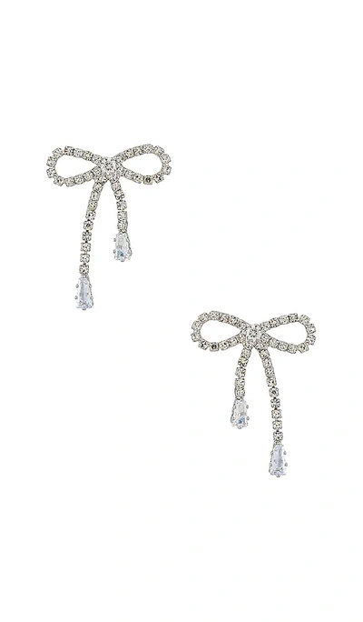 Shashi Petite Bow Earrings In Silver