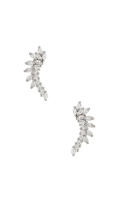 Shashi Isadora Ear Climber In Metallic Silver