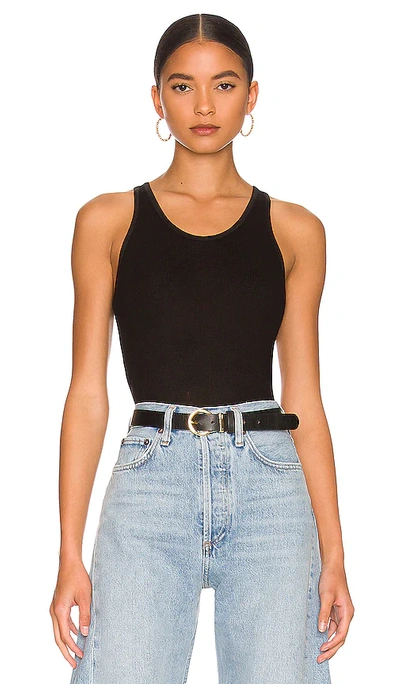 Agolde Karla Fluid Ribbed Scoop Neck Tank Top In Multicolor