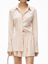 Alexander Wang Long-sleeved Crystal-embellished Shirt In Pink