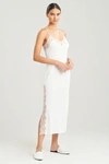 Natori Enchant Lace Slit Gown Dress In Ivory/shell Pink