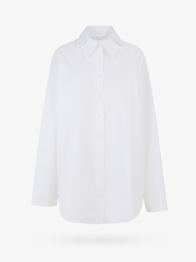 Krizia Cotton Shirt With Double Collar - Atterley In White