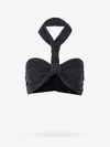 Ambush Twist Halterneck Ruched Cropped Top In Black