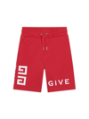 Givenchy Kids' Little Boy's & Boy's Logo Bermuda Shorts In Bright Red