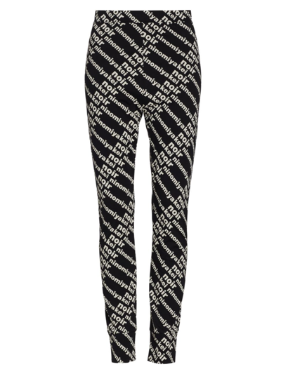Noir Kei Ninomiya Logo Printed Cotton Jersey Sweatpants In Black