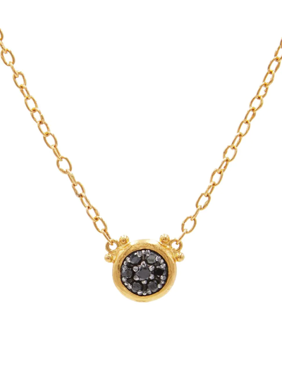 Gurhan Amulet 24k & 22k Gold Black Diamond Pendant Necklace