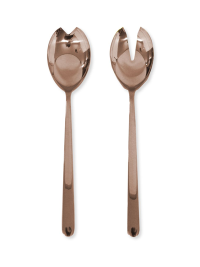 Mepra Linea 2-piece Fork & Spoon Salad Serving Set In Rose Gold