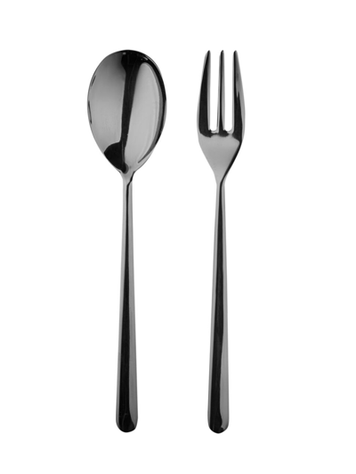 Mepra Linea 2-piece Serving Utensil Set In Black