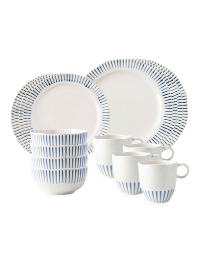 Juliska Sitio Stripe 16-piece Dinnerware Set In Delft Blue