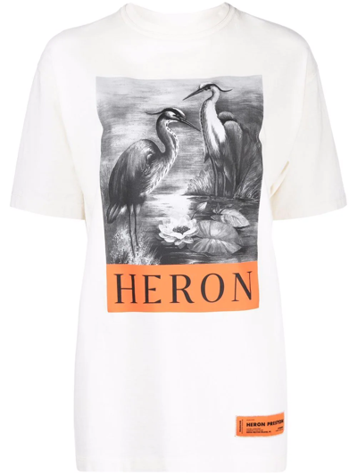 Heron Preston Heron-graphic Organic-cotton T-shirt In White