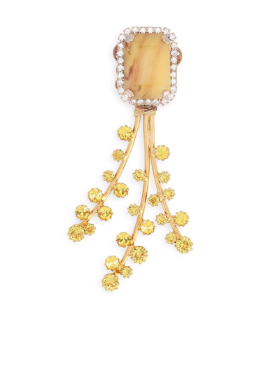 Dolce & Gabbana Metal Brooch With Rhinestones In Gold