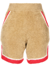 Undercover Side-stripe Towelling Shorts In Braun