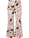 La Doublej Hendrix Cropped Trousers In Crazy Daisy Black