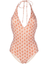 La Doublej Shell Print Sexy Swimsuit In Ventaglio