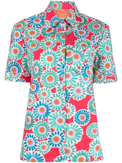 La Doublej Clerk Daisy-print Poplin Shirt In Crazy Daisy